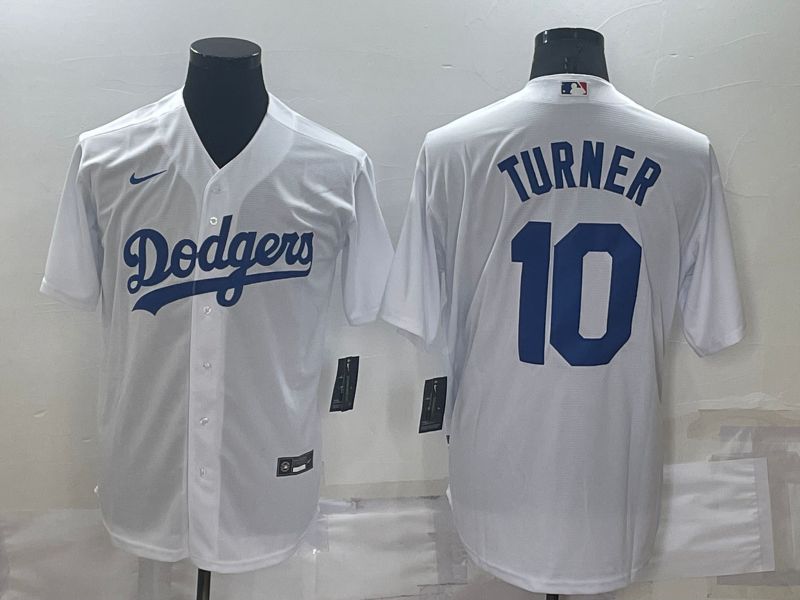 Men Los Angeles Dodgers #10 Turner White Game 2022 Nike MLB Jersey